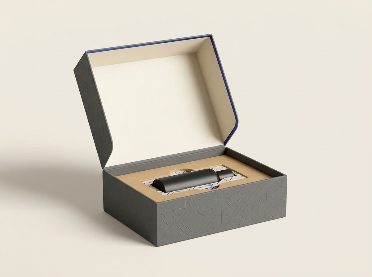Premium rigid presentation box with fitted product insert