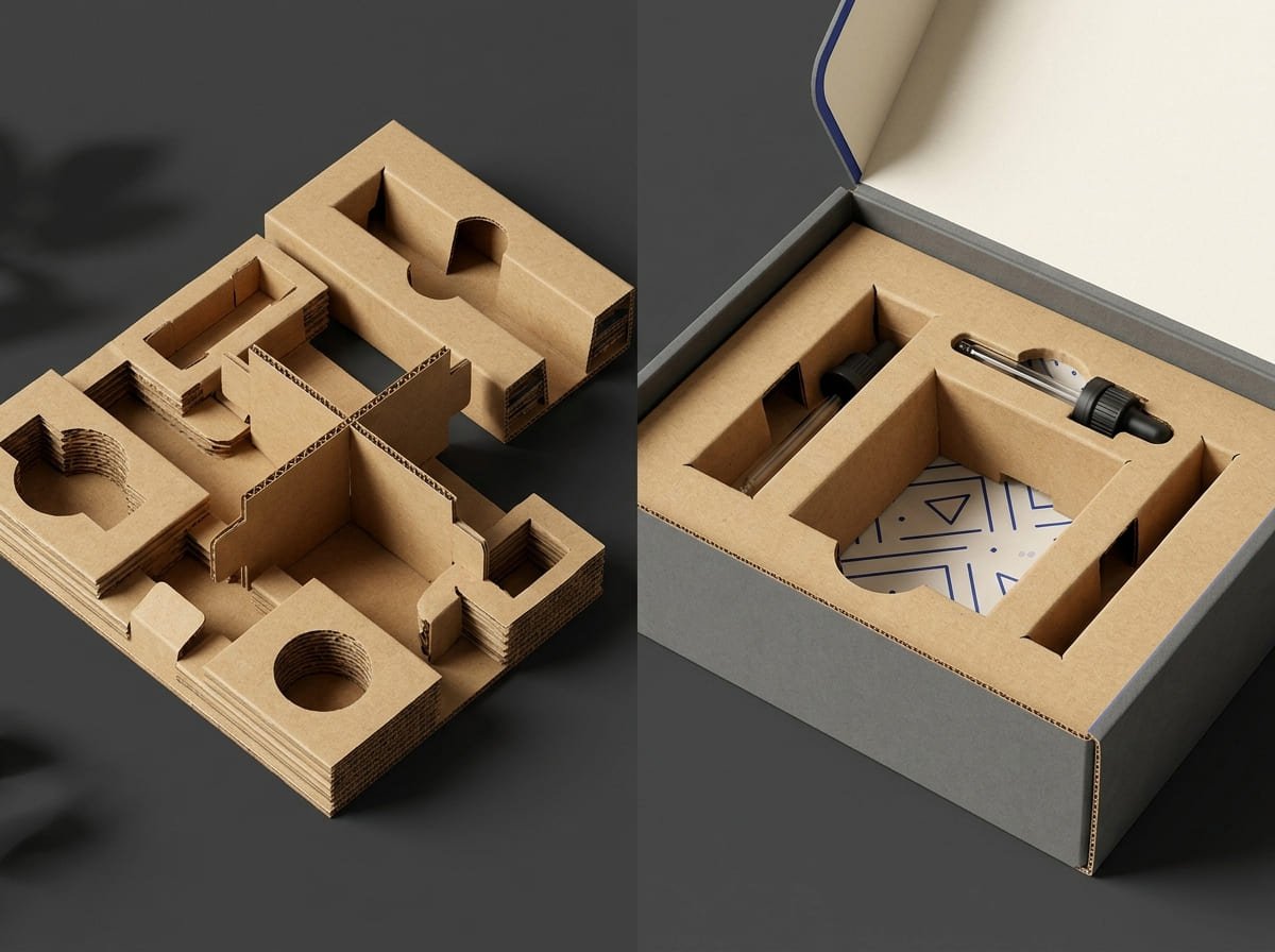 Custom protective packaging inserts and dividers for product components