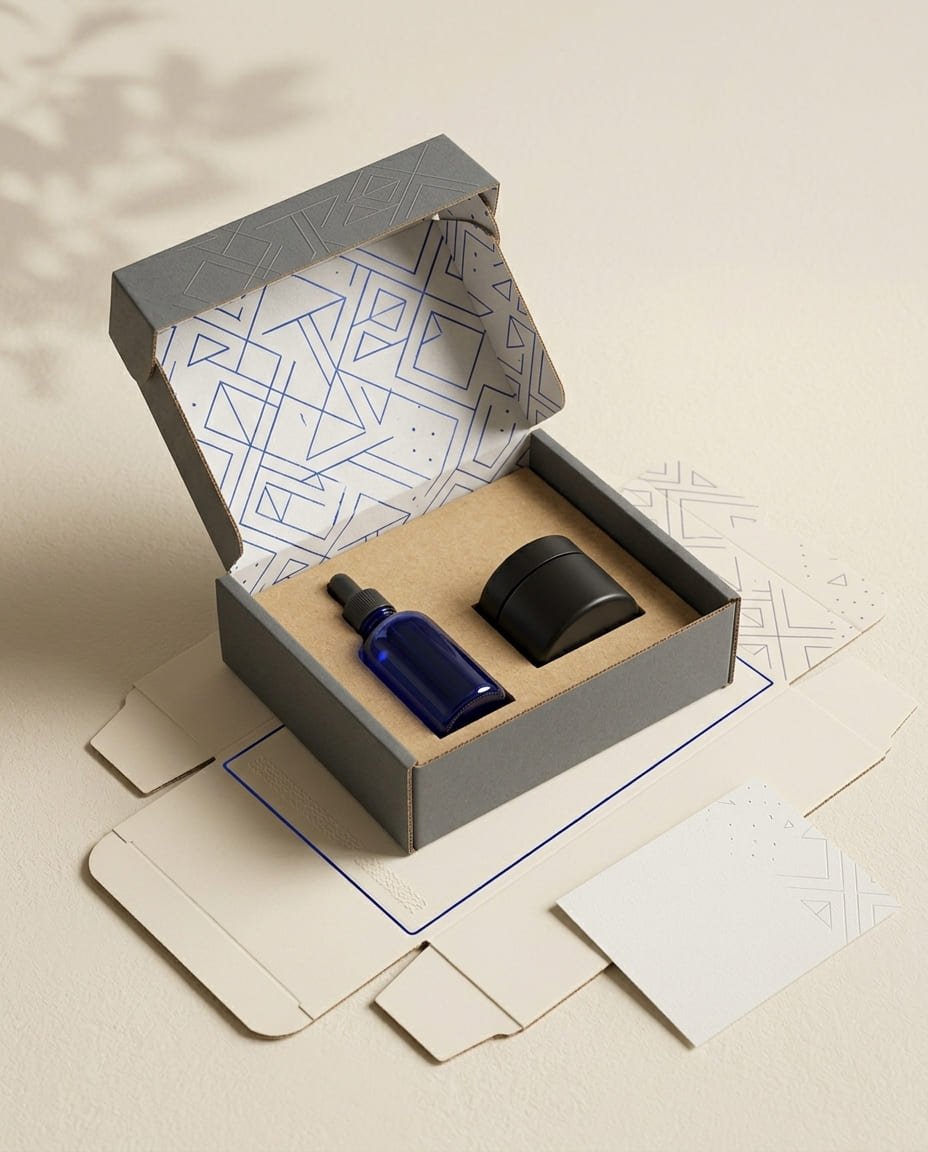 Custom presentation and launch kit packaging with organized product compartments